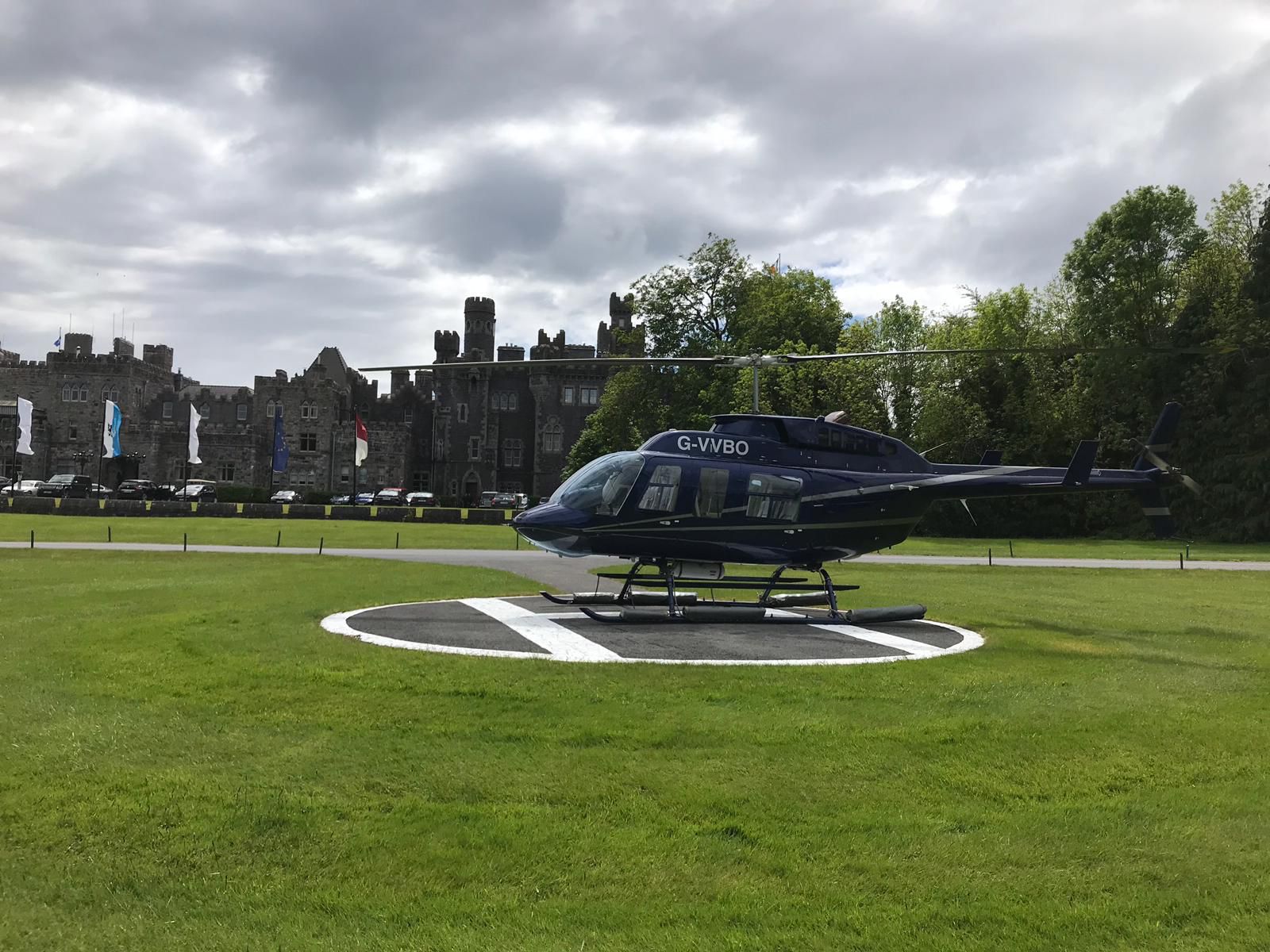 Weddings - Close up of bride in Robinson R44 helicopter